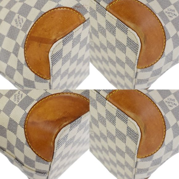 LOUIS VUITTON Hampstead MM Shoulder Bag Damier Azur Leather White - Picture 8 of 12